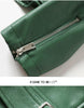 Women’s Leather Bomber Jacket Moto Style Zip Belted