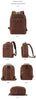 Men’s Leather Backpack with Trolley Sleeve 15.6-Inch Laptop