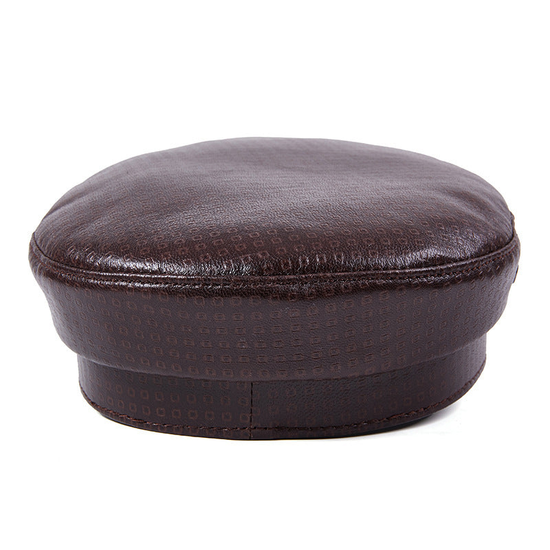 Genuine leather men's captain's cap
