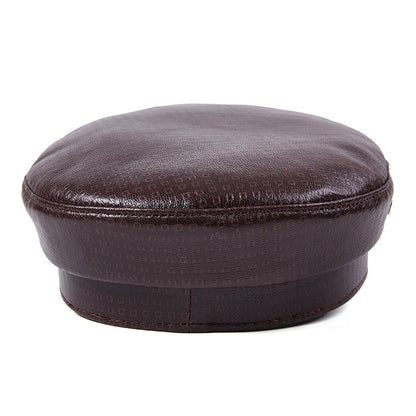 Genuine leather men's captain's cap