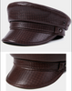 Genuine leather men's captain's cap