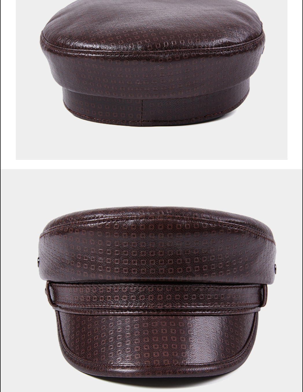 Genuine leather men's captain's cap