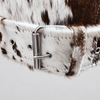 Cowhide Biker Jacket in Real Hair On Hide With Belt