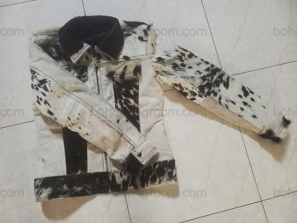 Genuine Cowhide Leather Jacket Western Coat