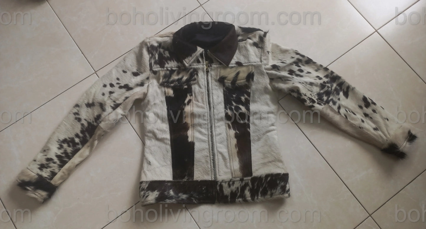 Genuine Cowhide Leather Jacket Western Coat
