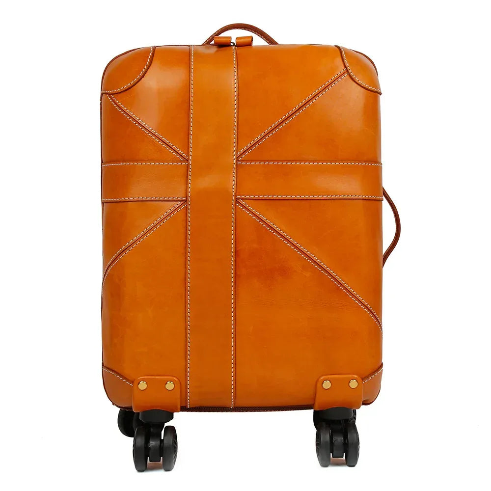 Genuine Leather 20 Inch Airline Cabin Trolley Bag Luggage