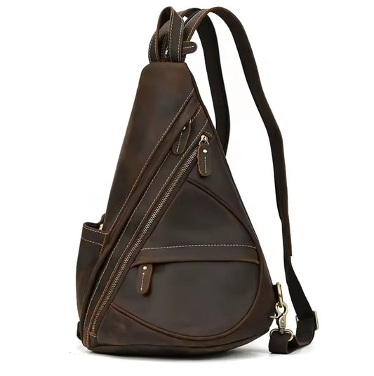 Genuine Leather Sling Backpack for Men