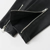 Women's Skinny Sheepskin Leather Pants with Zippers
