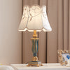European retro resin fabric bedside table lamp Green lamp body Dimmer