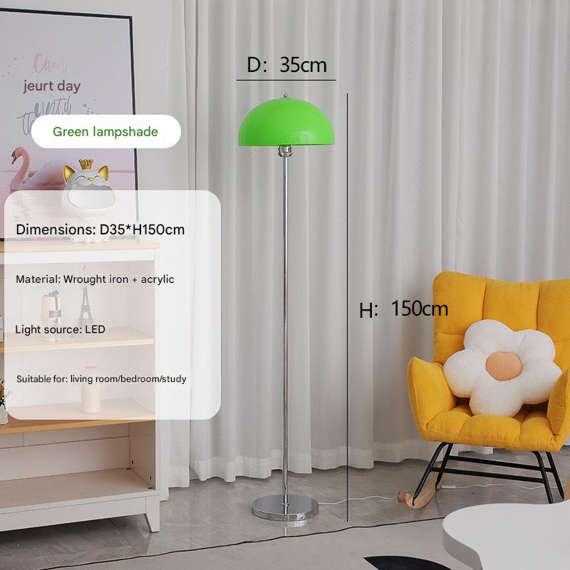 Nordic bauhaus acrylic dome standing floor lamp Green lampshade floor lamp DC Adapter + 3 Colors Changeable (Warm Neutral White)