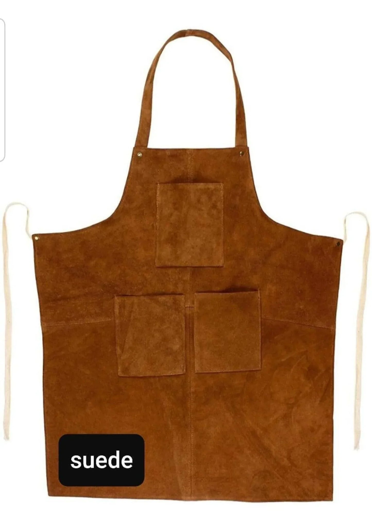 Leather Apron BBQ Chef Blacksmith Brown Suede