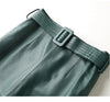 High-waisted pencil skirt in genuine leather