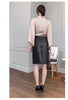 High-waisted pencil skirt in genuine leather