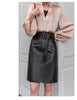 High-waisted pencil skirt in genuine leather