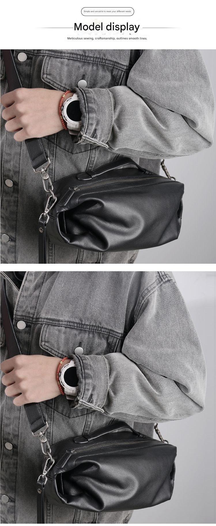 Men’s Full-Grain Cowhide Crossbody Chest Bag