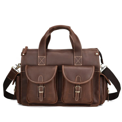 Laptop Briefcase Genuine Leather Shoulder Bag