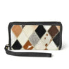 Cowhide Patchwork Clutch Wallet with Hair-On Hide