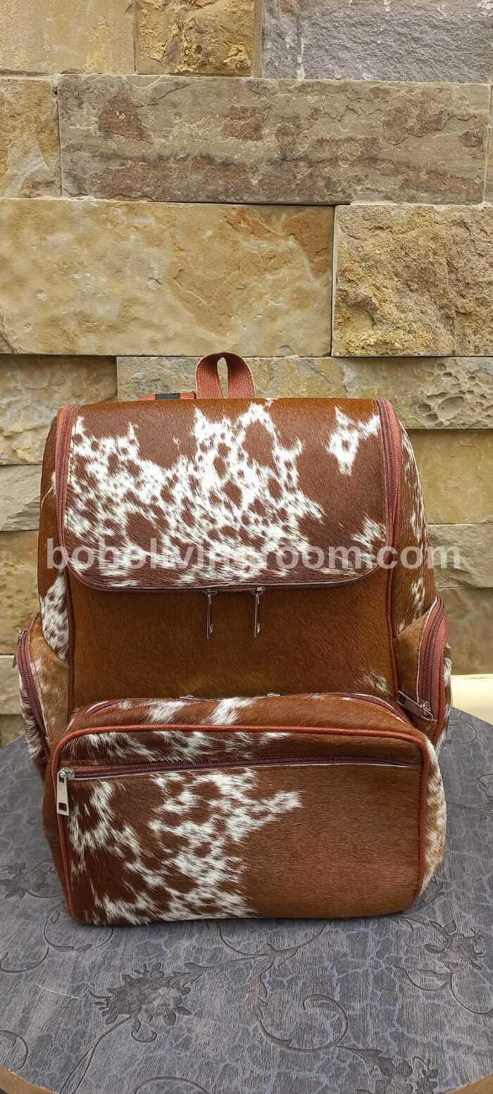 Speckled Cowhide Backpack Purse Leather Bag
