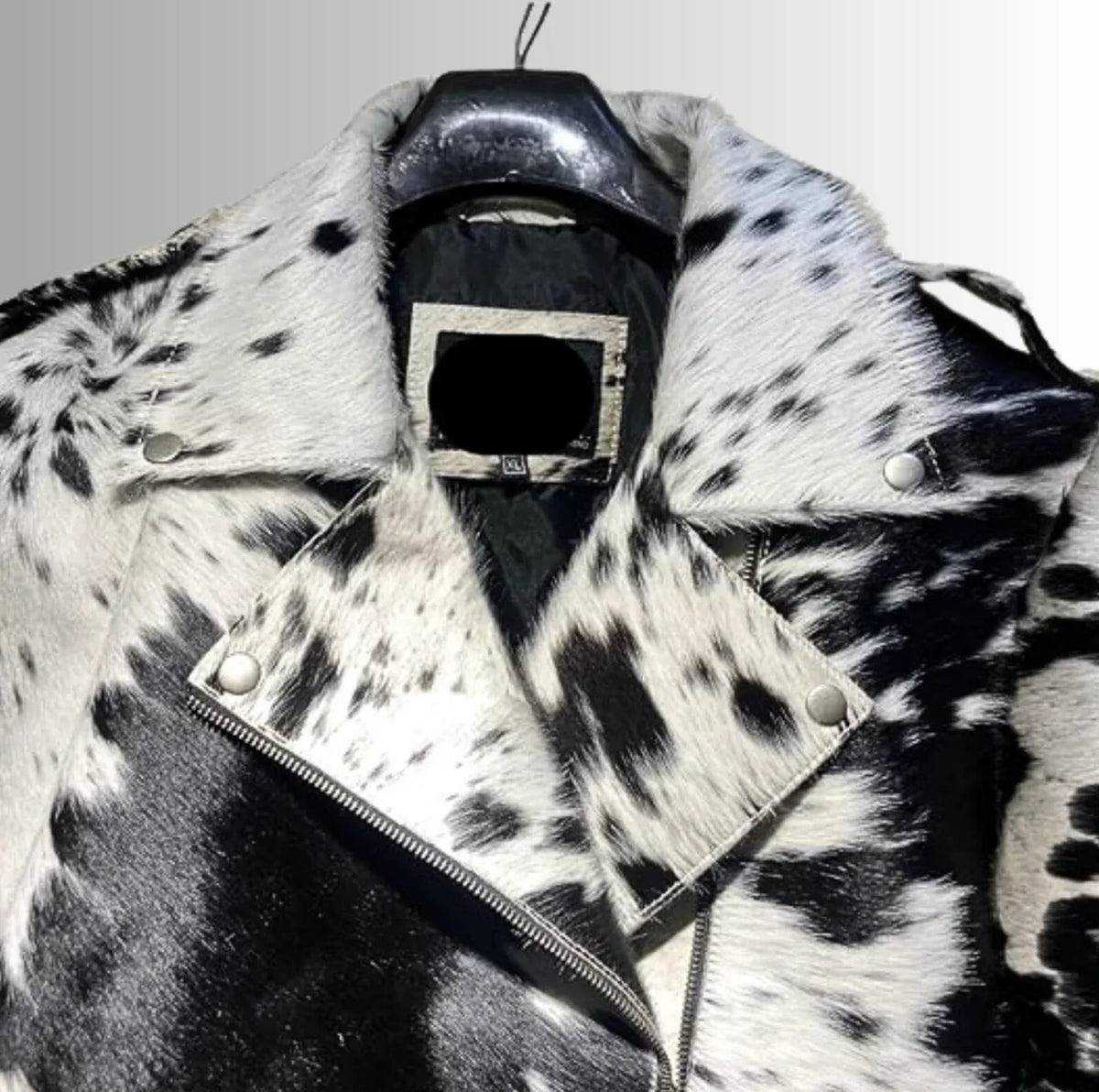 Cow Skin Jacket Black White