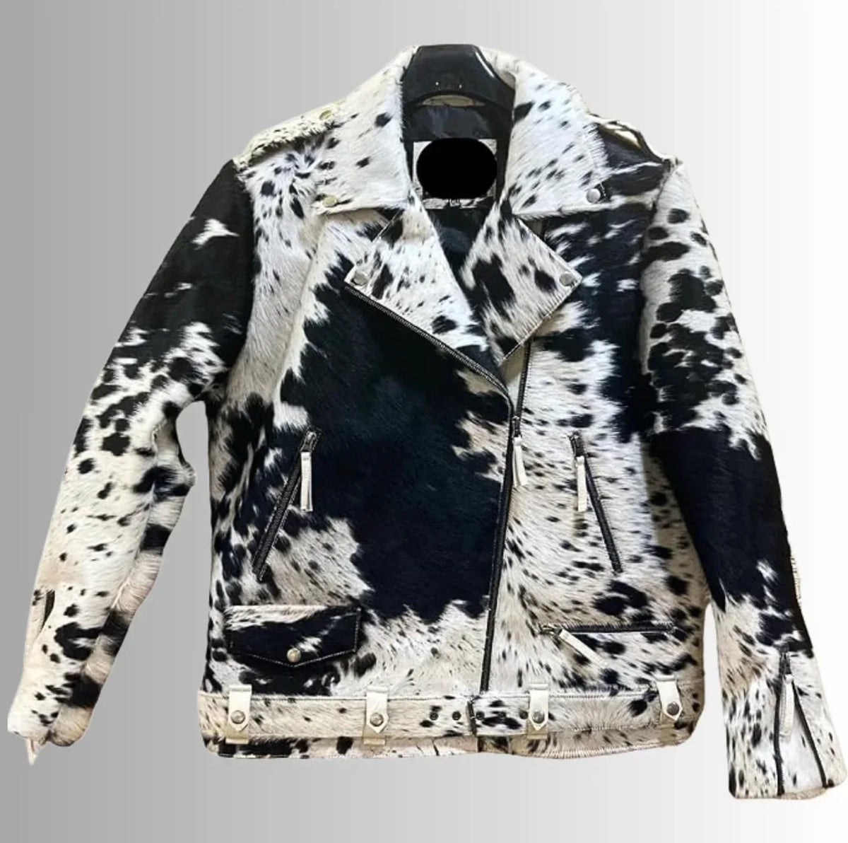 Cow Skin Jacket Black White