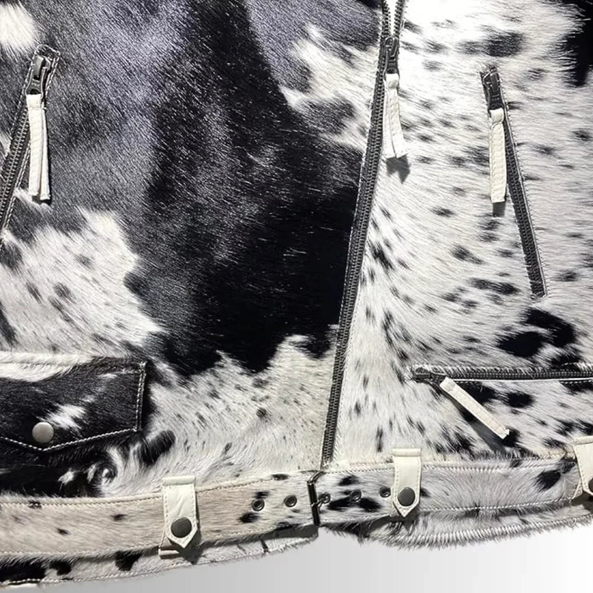 Cow Skin Jacket Black White