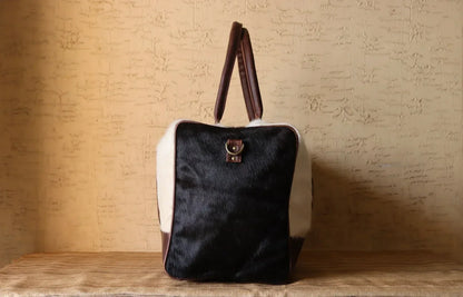 Hair On Cowhide Duffle Bag for Overnight Travel