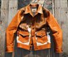 Hair On Cowhide Jacket with Brown White Hide