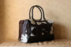 Overnight Cowhide Duffle Bag Black White