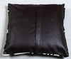 Hair on hide pillow cover with black white geometric cowhide patches