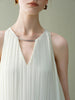 Pleated chiffon halter maxi summer dress