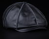 Leather Gatsby cap with brass closure
