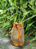 Rattan and Leather bucket bag