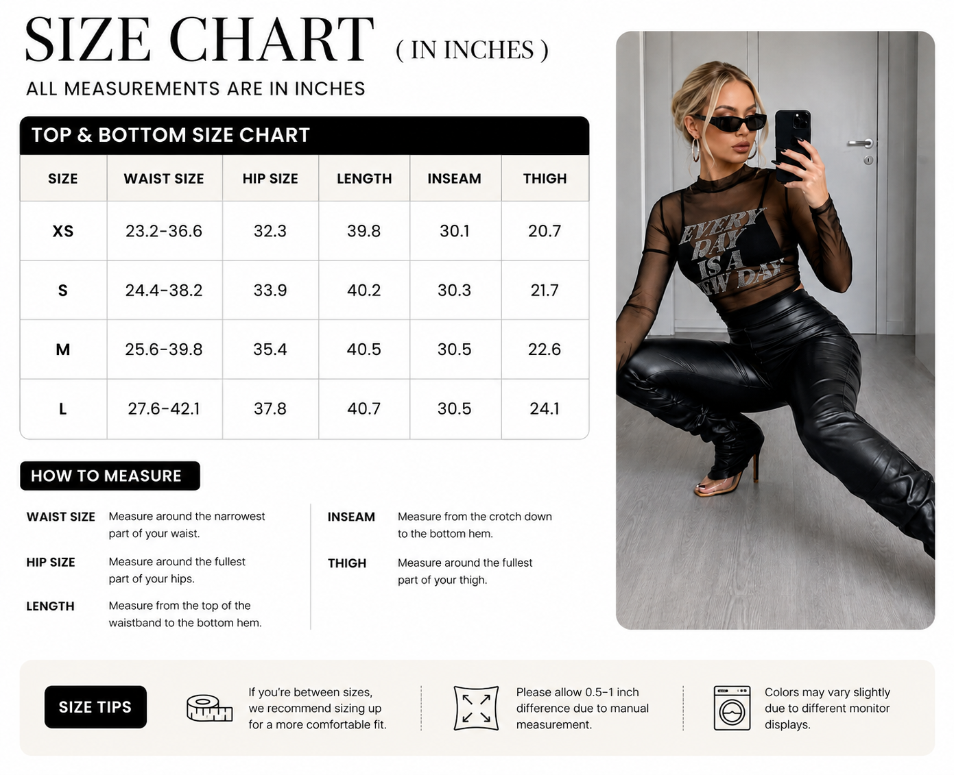 High waisted black faux leather pants with ruched fit