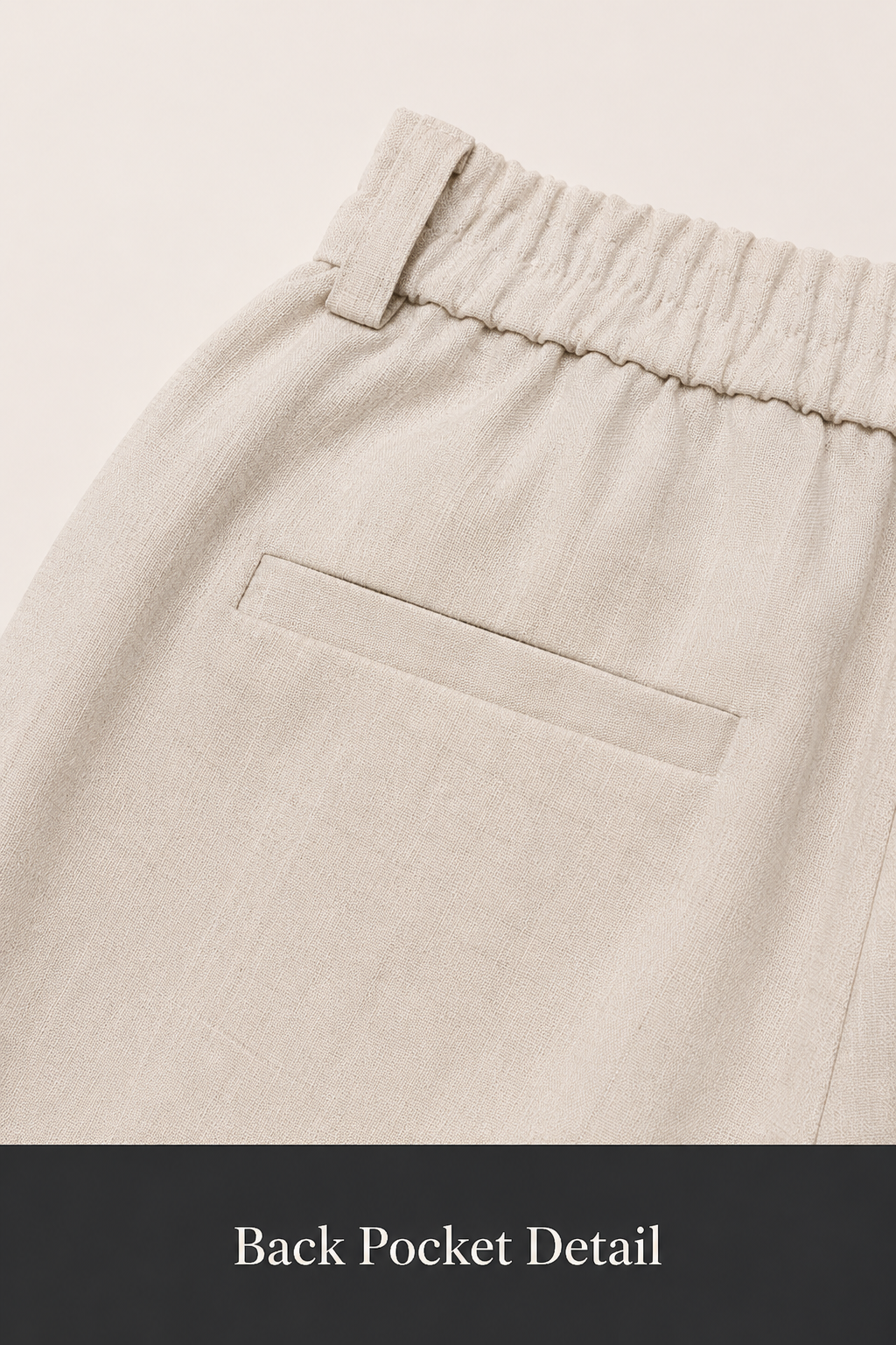 High waisted linen pants with button closure and belt loops
