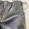 Women’s Black Faux Leather Lace Up Shorts