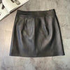 Women’s High Waisted Sheepskin Leather Mini Skirt