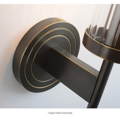 Modern Glass Shade Copper Wall Light Wall-Mounted Sconce