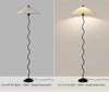 Vintage pleated fabric standing floor lamp