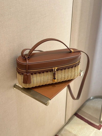 Woven Wicker Rattan Handbag