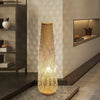 Modern bamboo weaving column floor lamp