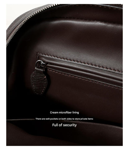 Leather Shoulder Bag Boston Briefcase Style Purse