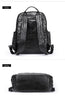 Genuine Black Leather Men’s Backpack with Trolley Sleeve