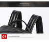 Genuine Black Leather Men’s Backpack with Trolley Sleeve