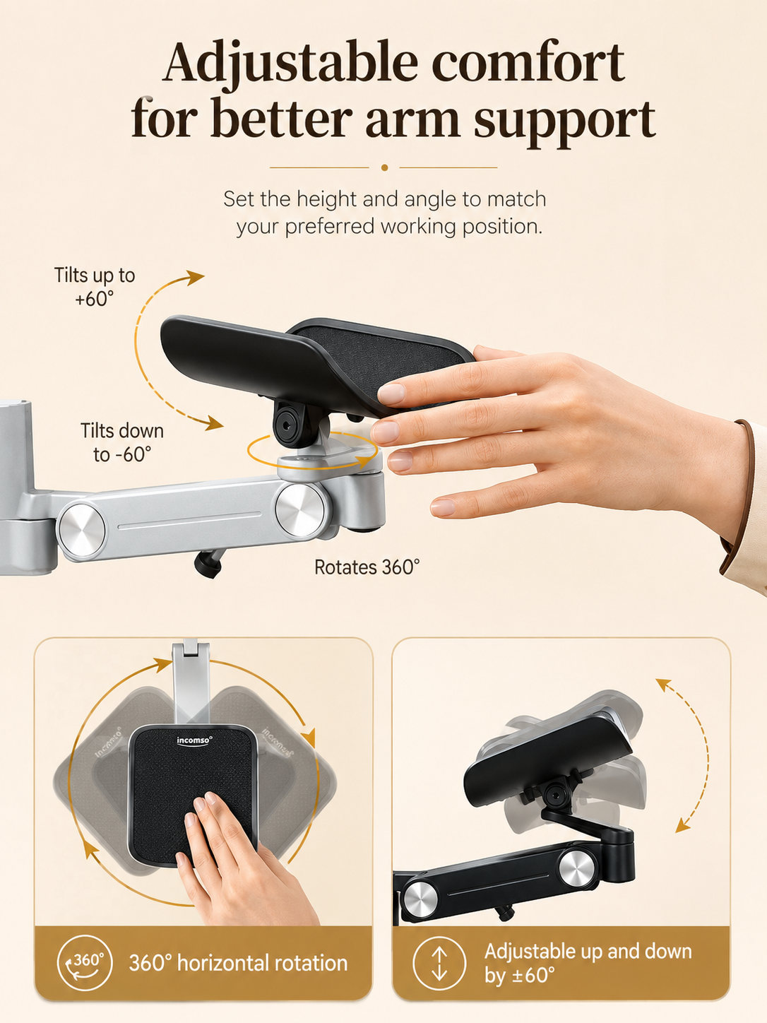 Keyboard wrist rest with clamp arm and curved padded cradle