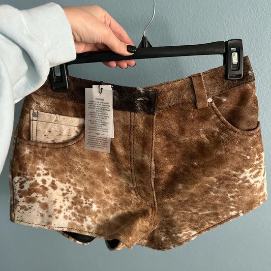 Women’s Cowhide Micro Leather Shorts