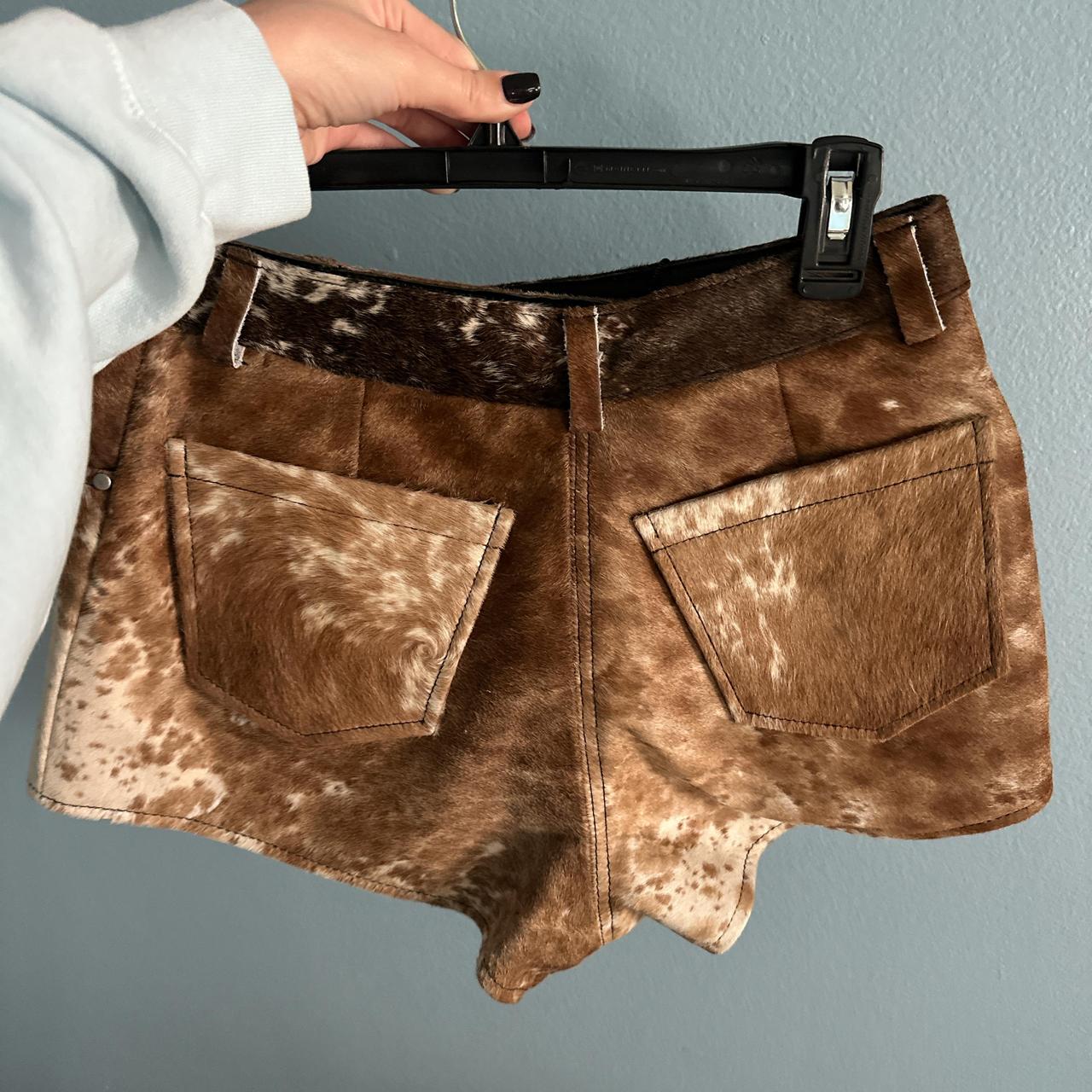 Women’s Cowhide Micro Leather Shorts