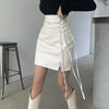 Black faux leather mini skirt bodycon high waist