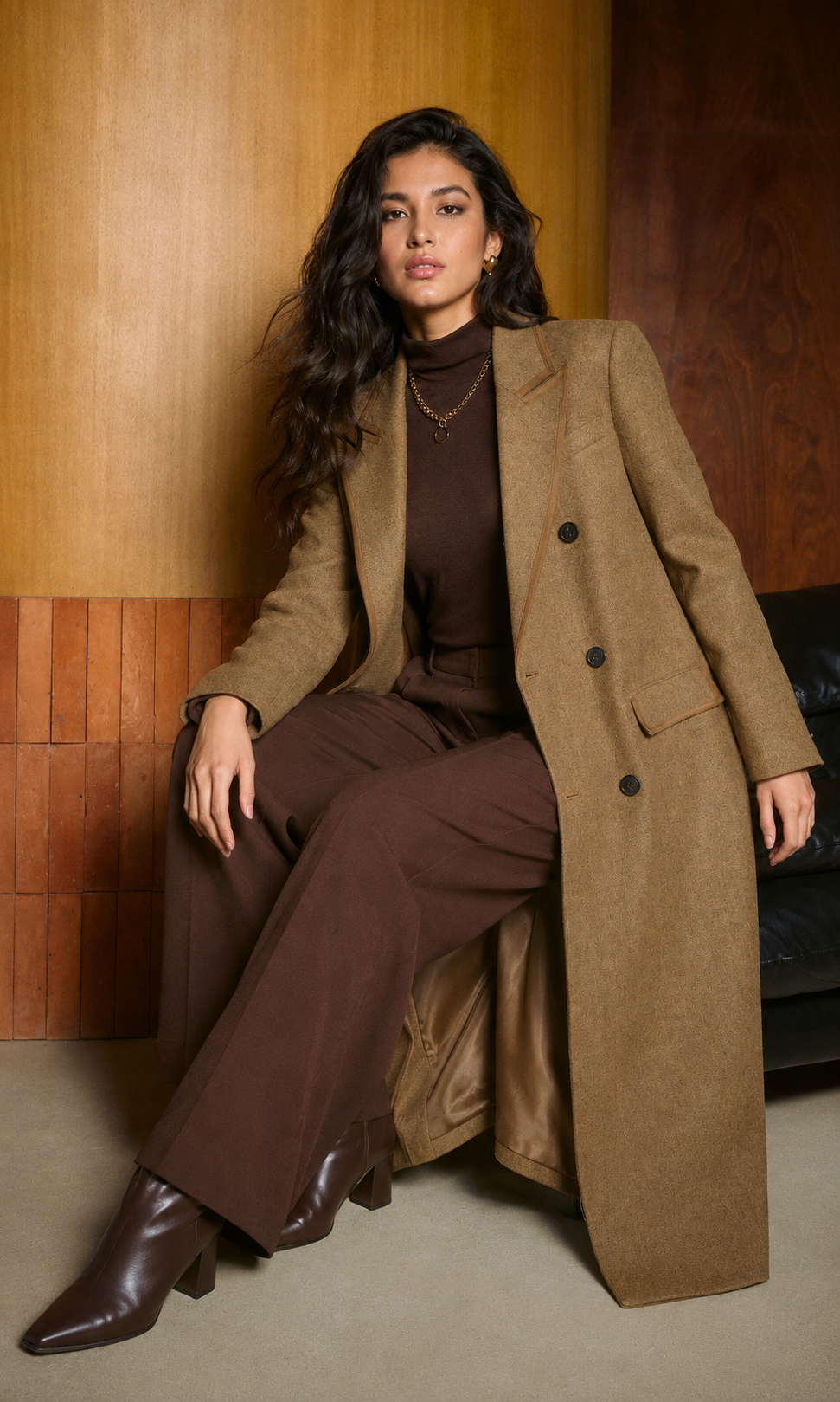  Ladies jacket woolen for layered winter wear with clean lapels
