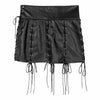 Black faux leather mini skirt with lace-up details
