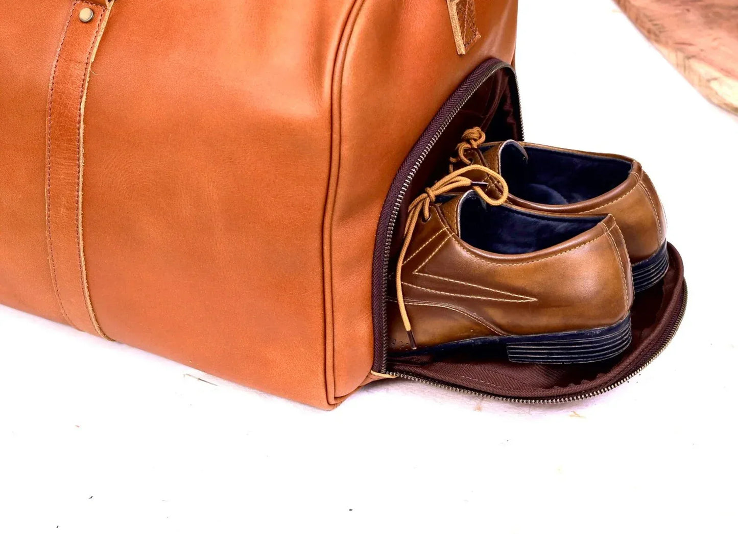 Leather Duffle Bag Large Genuine Cowhide Travel Holdall